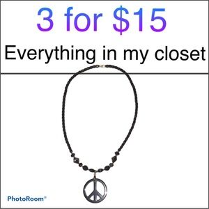 MUST BUNDLE Hemamtite Necklace Peace Sign Pendant